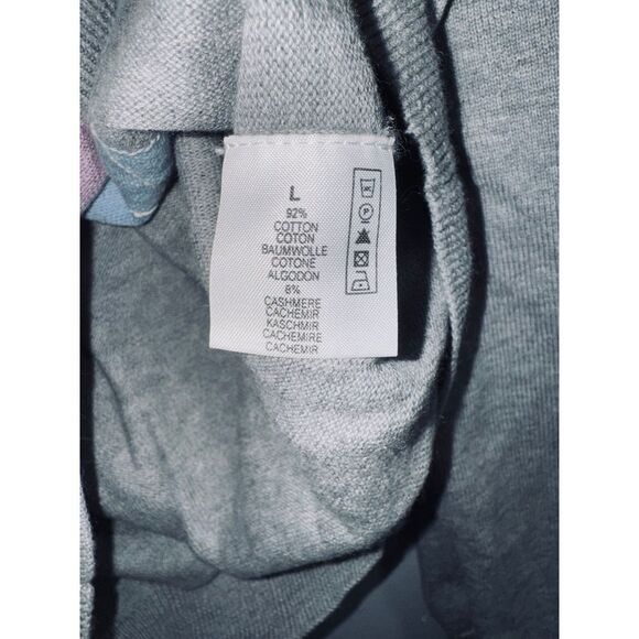 Bullock & Jones gray argyle cotton cashmere sweater size large - Picture 5 of 6